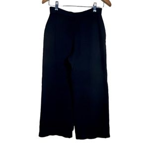 St. John Basics Black Cropped Wide Leg Pants